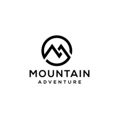 Illustration Simple Mountain Logo Design Vector