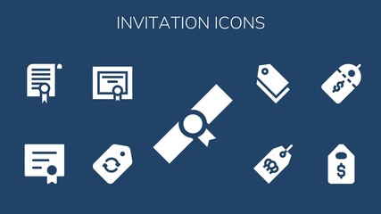 Modern Simple Set of invitation Vector filled Icons