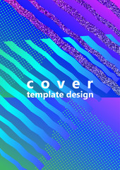 Fototapeta premium Trendy abstract design of bright stripes and triangles on a color gradient background. Business template for print products.