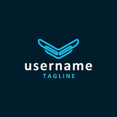 minimalist wing logo design inspiration . simple wing logo design . line art wing logo template