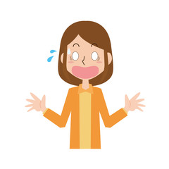 驚き　驚く　びっくり　女性