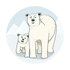 Fototapeta premium an illustration of polar bear.