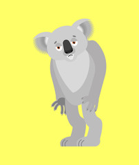 Koala sad. koala bear sorrowful. Beast dull. Vector illustration