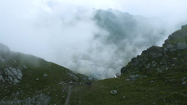 4K Balea Lake Aerail Footage Reveal Romania Drone Aerial Transylvania