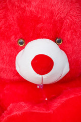 Selective Focus Red Teddy Bear Christmas Theme