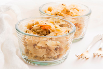 Traditional polish peas with cabbage