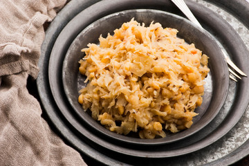 Traditional polish peas with cabbage
