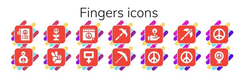 fingers icon set