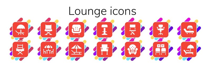 Modern Simple Set of lounge Vector filled Icons