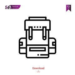 Outline backpack icon. backpack icon vector isolated on white background. Graphic design, material-design, school icons, mobile application, logo, user interface. EPS 10 format vector