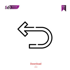 Outline back icon. back icon vector isolated on white background. Graphic design, material-design icons, mobile application, logo, user interface. UI / UX design, EPS 10 format vector
