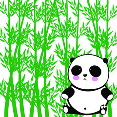 Fototapeta premium Panda bear and Bamboo tree isolated on white background.