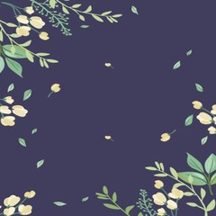 abstract floral background with butterflies