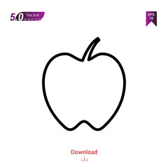Outline apple icon. apple icon vector isolated on white background. Graphic design, material-design, healthcare icons, mobile application, logo, user interface. EPS 10 format vector