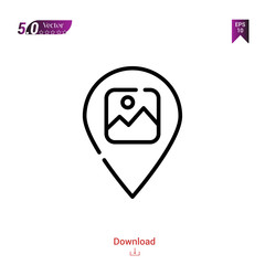 Outline gps icon. gps icon vector isolated on white background. Graphic design, material-design icons, mobile application, logo, user interface. UI / UX design, EPS 10 format vector