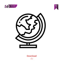 Outline globe icon. globe icon vector isolated on white background. Graphic design, material-design, school icons, mobile application, logo, user interface. EPS 10 format vector
