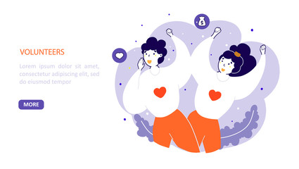Charity organization flat vector landing page template