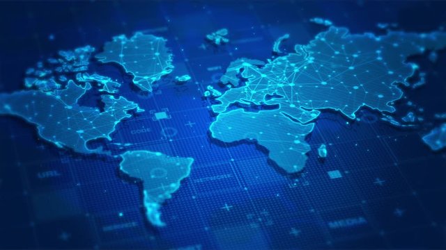 World map digital concept,Business networking background,Data map network technology presentation.