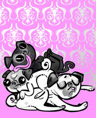Pug stack wallpaper