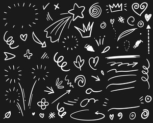 Hand drawn set elements, for concept design. doodle abstract isolated on white background . vector illustration. © Kebon doodle