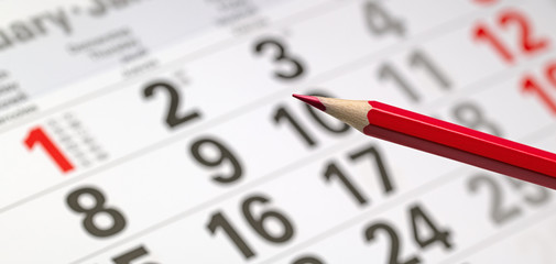 Terminkalender und Schreibstift in einer Nahaufnahme