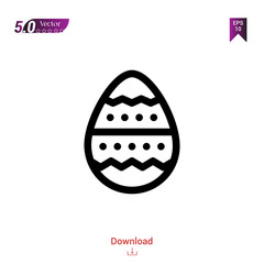 Outline easter-egg icon. easter-egg icon vector isolated on white background. Graphic design, material-design, spring icons, mobile application, logo, user interface. EPS 10 format vector