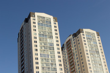 Fototapeta na wymiar Modern typical residential high-rise buildings. New buildings.
