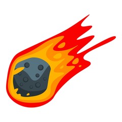 Falling meteorite icon. Isometric of falling meteorite vector icon for web design isolated on white background