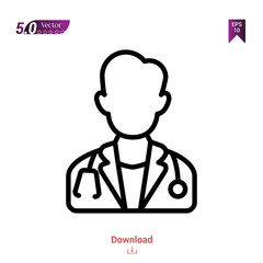 Outline doctor icon. doctor icon vector isolated on white background. Graphic design, material-design, healthcare icons, mobile application, logo, user interface. EPS 10 format vector
