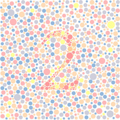 seamless number two from colorful polka dot pattern background