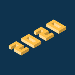 Obraz premium Happy new year 2020 isometric background
