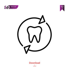 Outline dental-care icon. dental-care icon vector isolated on white background. Graphic design, material-design, healthcare icons, mobile application, logo, user interface. EPS 10 format vector