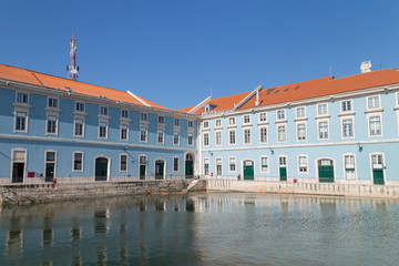 Newly rebuilt Building of the Portuguese Navy (Arsenal da Marinha) Lisbon, Portugal, on a sunny day.
