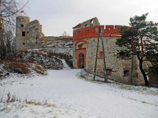 castle in winter diorama landscape