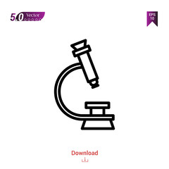 Outline microscope icon. microscope icon vector isolated on white background. Graphic design, material-design, healthcare icons, mobile application, logo, user interface. EPS 10 format vector