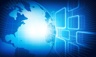 Fototapeta na wymiar Concept of global business Network, internet communication. 3d illustration