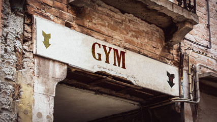 Fototapeta premium Street Sign to Gym
