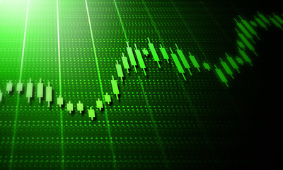 stock market finance graph background with abstract Growth graph chart. 2d illustration.