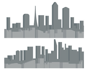 Obraz premium Modern cityscape urban silhouette landscape city real estate seamless template vector illustration