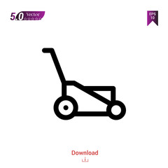 Outline lawn-mower icon. lawn-mower icon vector isolated on white background. Graphic design, material-design, spring icons, mobile application, logo, user interface. EPS 10 format vector