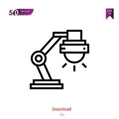 Outline lamp icon. lamp icon vector isolated on white background. Graphic design, material-design, school icons, mobile application, logo, user interface. EPS 10 format vector