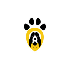 Dog logo template, Veterinary Clinic logo with the image of dog, pet shop poster dog