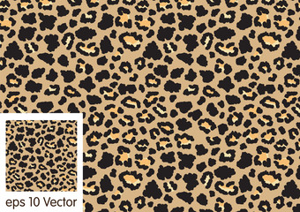 Leopard seamless pattern design, vector background