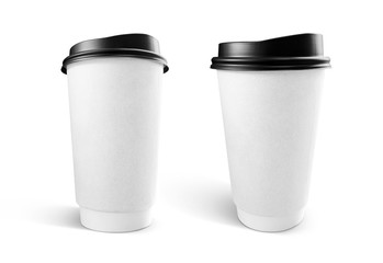 white kraft paper coffee cup for branding design mock-up