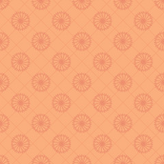 seamless flower pattern on orange background
