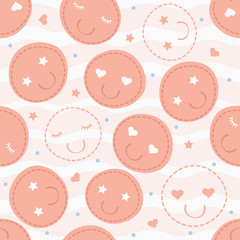Seamless hand drawn emoticon pattern background