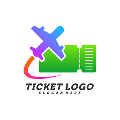 Airplane Ticket logo design concept vector, Travel Ticket logo Template, Creative design, Icon symbol