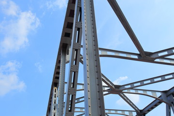 Structural steel bridge,Krung Thon Bridge,Saphan Sang Hi is a bridge over the Chao Phraya River in Bangkok