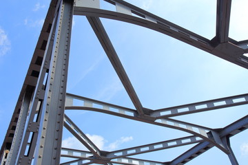 Structural steel bridge,Krung Thon Bridge,Saphan Sang Hi is a bridge over the Chao Phraya River in Bangkok