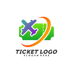 Obraz premium Airplane Ticket logo design concept vector, Travel Ticket logo Template, Creative design, Icon symbol
